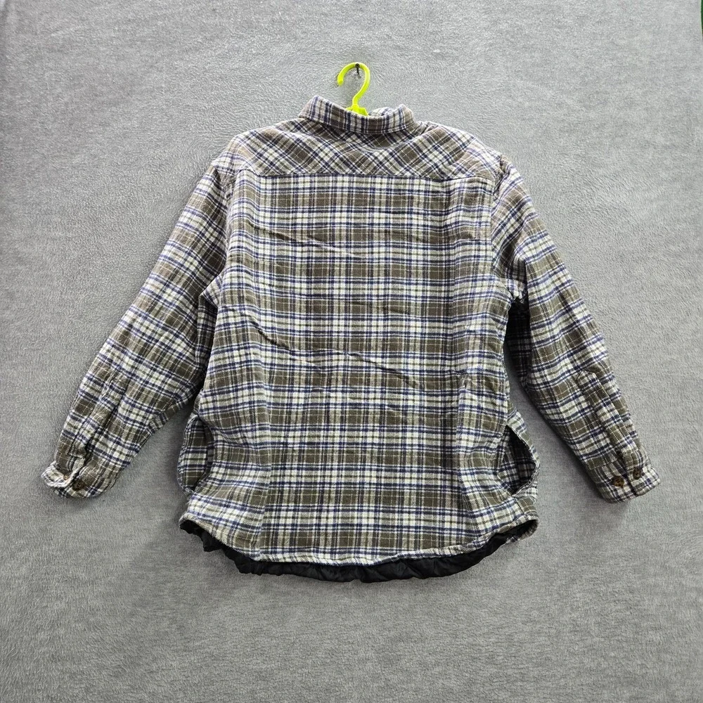 Levi's‎ Men Jacket Medium Brown Plaid Quilted Lined Shacket Pockets